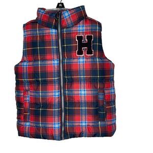 Boy’s Tommy Hilfiger Plaid Puffer Vest. Size 12 Months.